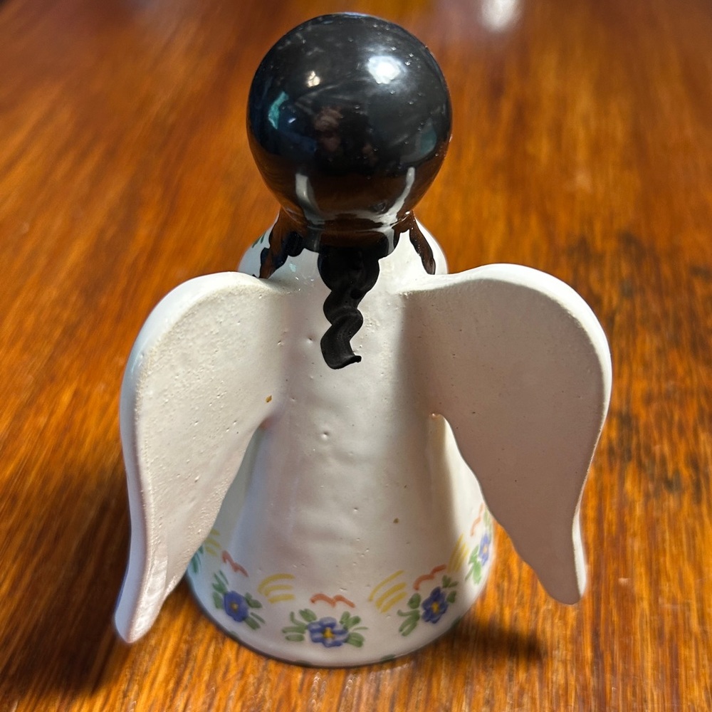 Folk Art Angel STA MA Cuernavaca Mexico Ceramic Vtg Flower Hand Painted - Picture 3 of 6